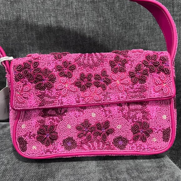 Staud Tommy Beaded Shoulder Bag Blossom Garden Party - Picture 6 of 16